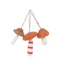 Load image into Gallery viewer, Handmade Felt Wild Foraged Mushrooms Decorations