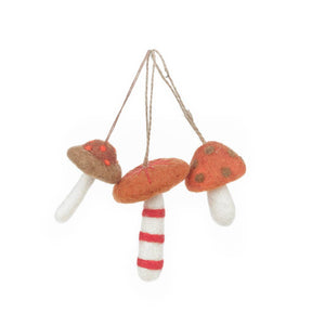 Handmade Felt Wild Foraged Mushrooms Decorations