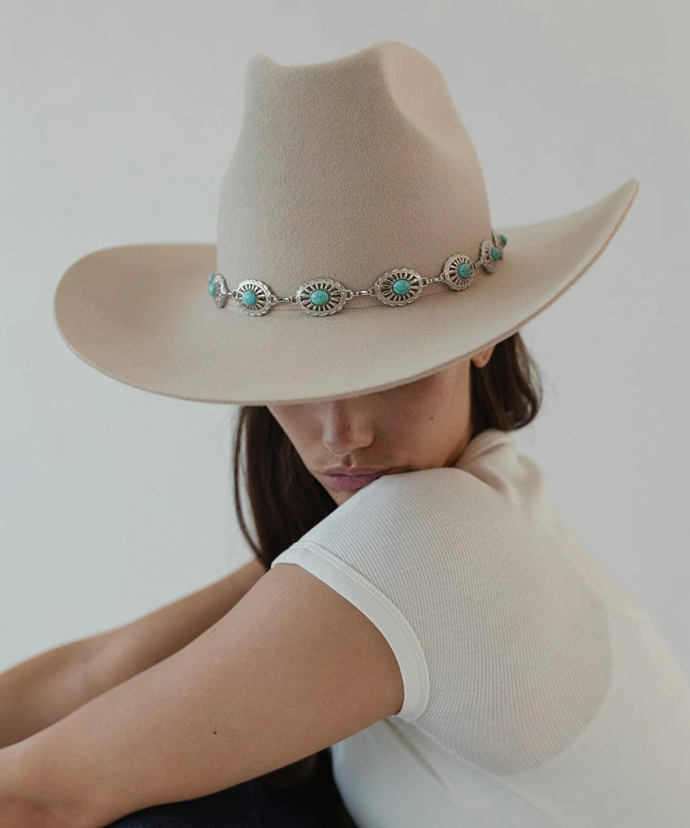 Turquoise Concho Band - Silver