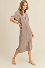 Load image into Gallery viewer, Olive Gauze Shirt Dress