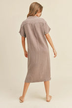 Load image into Gallery viewer, Olive Gauze Shirt Dress