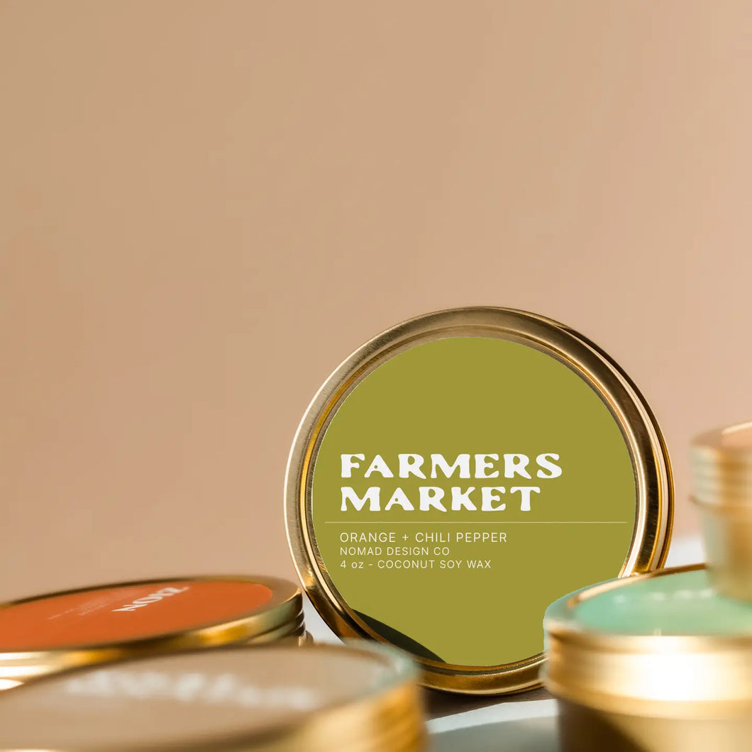 Farmers Market Travel Tin Candle