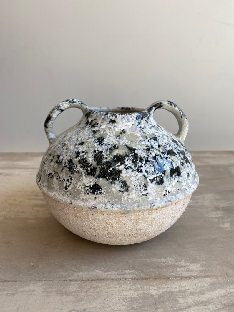 Blue Ceramic Vase w/ handles