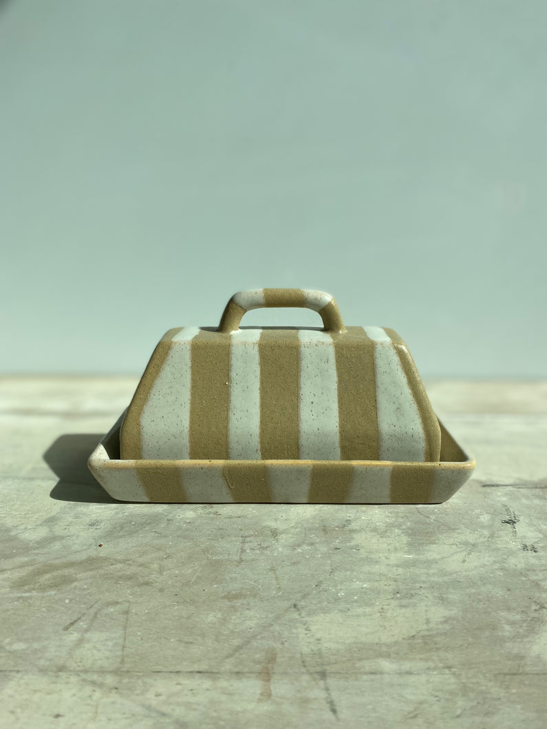Striped Butter Dish