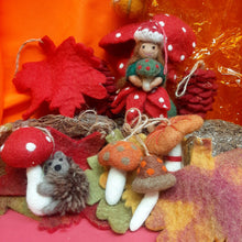 Load image into Gallery viewer, Handmade Felt Wild Foraged Mushrooms Decorations