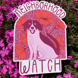 Neighborhood Watch Dog Window Decal - Static Cling