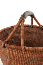 Load image into Gallery viewer, Gingerbread Bolga Basket with Leather Handles