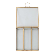 Load image into Gallery viewer, Brass Finish  Glass Box with 3 Compartments