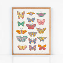 Load image into Gallery viewer, Hush Poppy Retro Butterflies Art Print