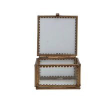 Load image into Gallery viewer, Brass &amp; Glass Display Box w/ Scalloped Edges