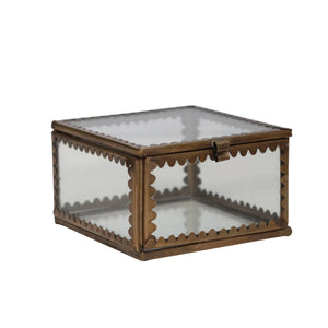 Brass & Glass Display Box w/ Scalloped Edges