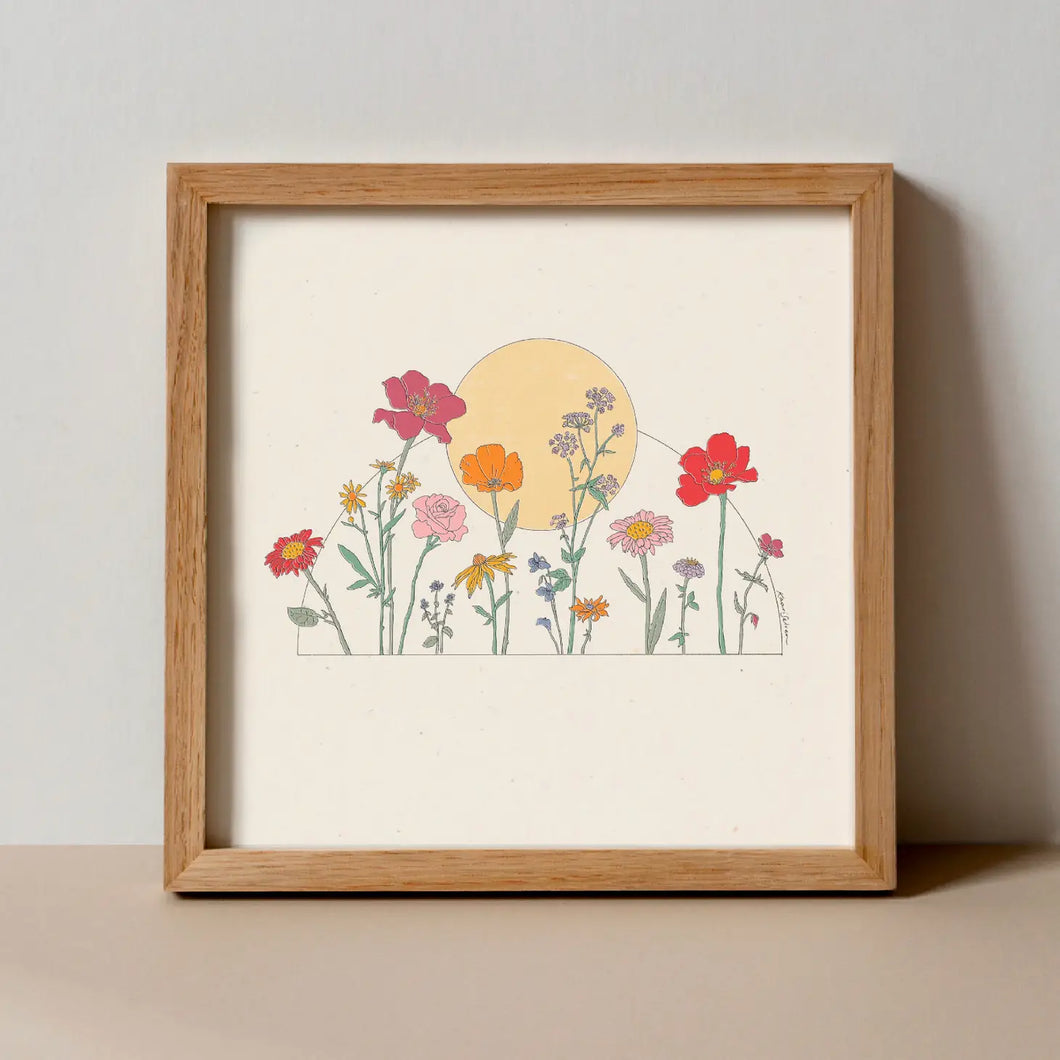Hush Poppy Wildflower Sun Art Print