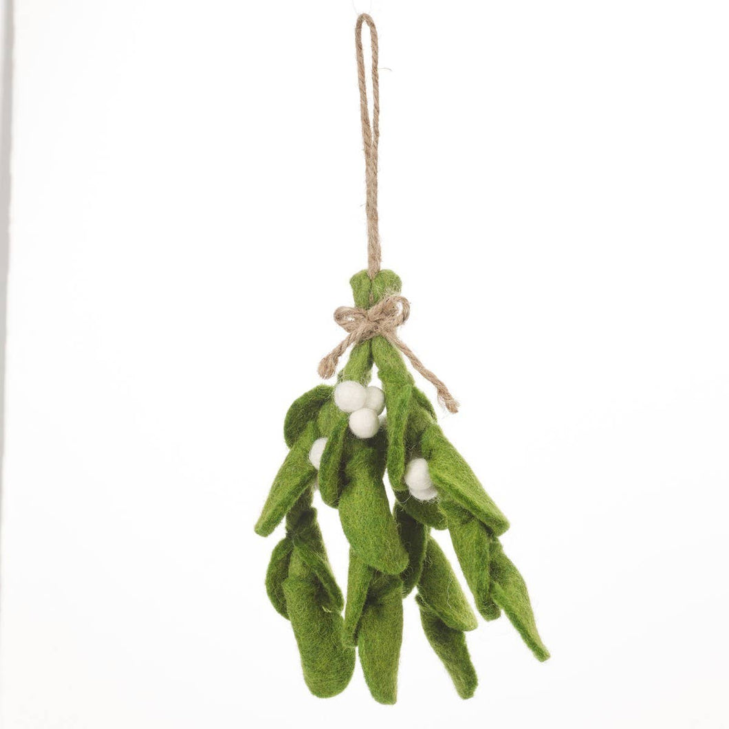 Handmade Felt Biodegradable Mistletoe Sprig Christmas