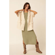 Load image into Gallery viewer, Solid Lapel Collar Two-Button Pocket Flap Blazer