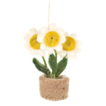 Load image into Gallery viewer, Handmade Hanging Fair trade Felt Pot o&#39; Daisies Decoration