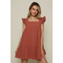 Load image into Gallery viewer, Solid woven babydoll mini dress