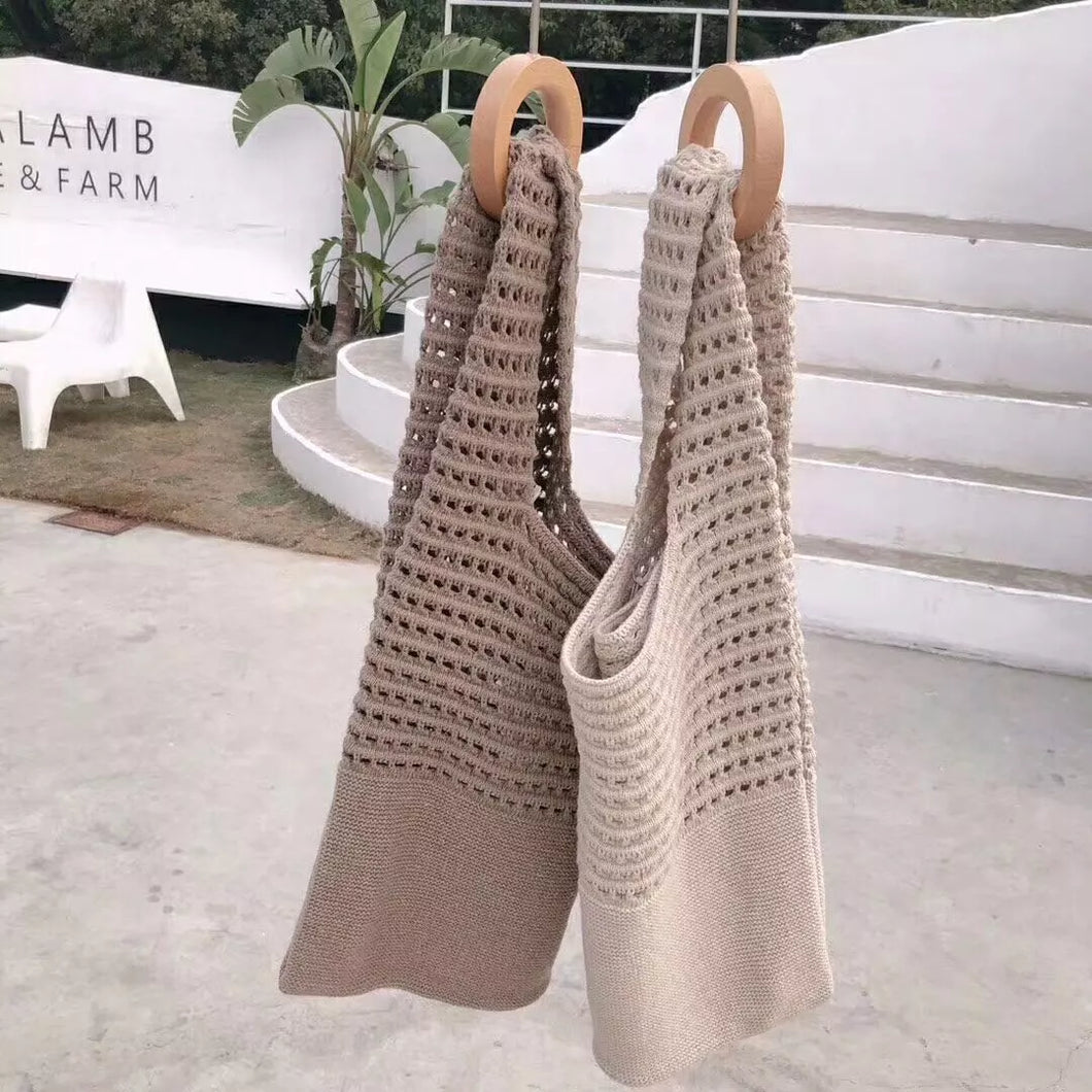 Knit Woven Shoulder Bags