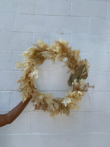 Preserved White Oak + Bracken Fern Wreath