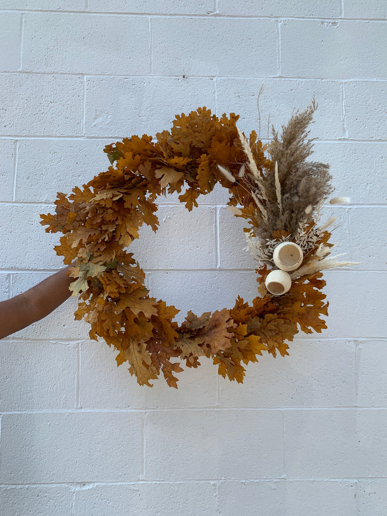 Luxe Preserved Oak Wreath