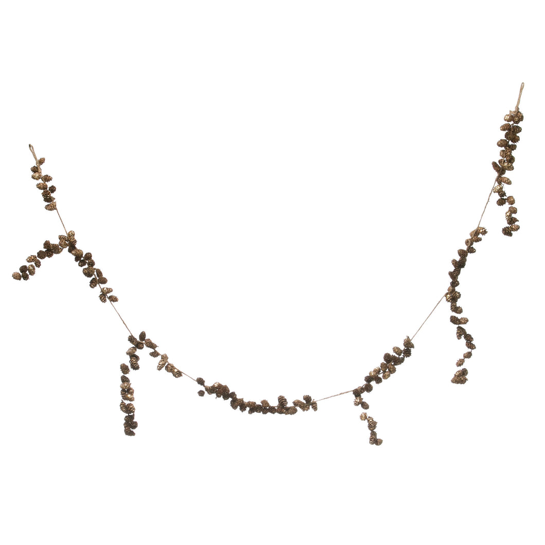 Pinecone Garland w/Gold Glitter Accent