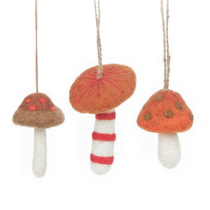 Handmade Felt Wild Foraged Mushrooms Decorations